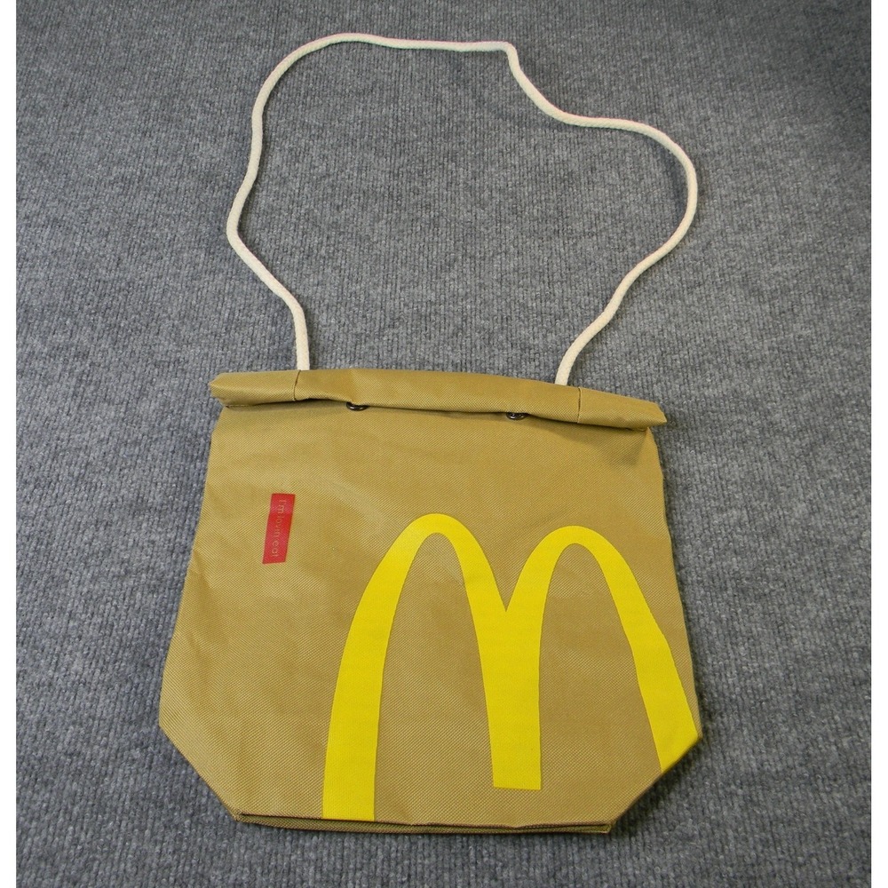 McDonald's I'm Lovin' It Reusable Tote Bag Brown Yellow Golden Arches Carry Bag